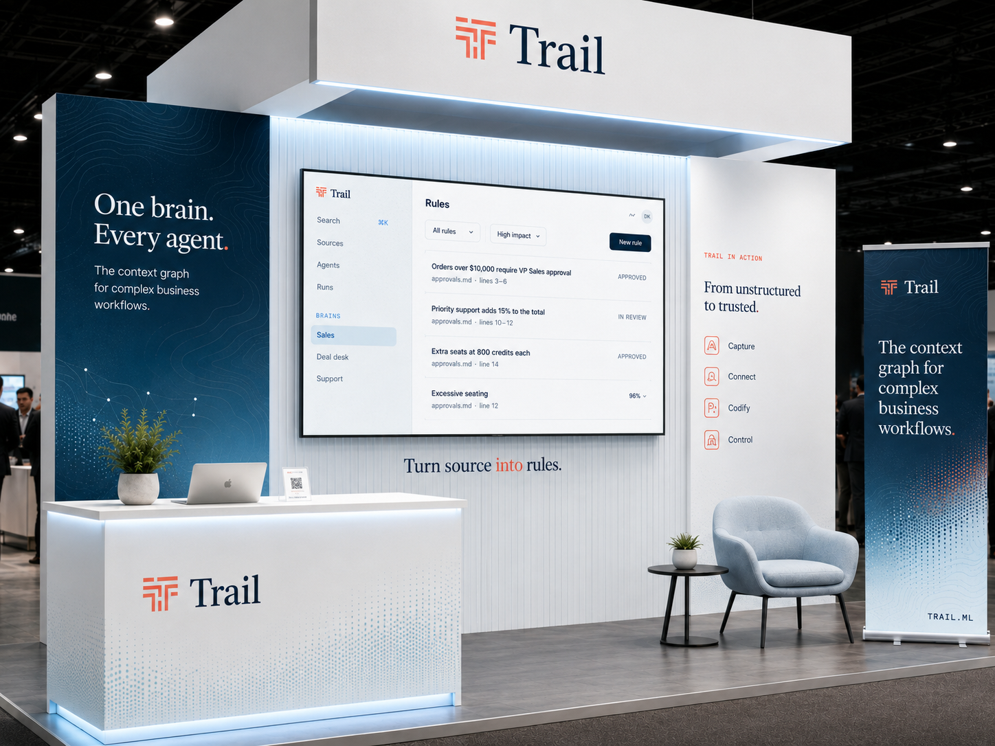 A Trail trade show booth